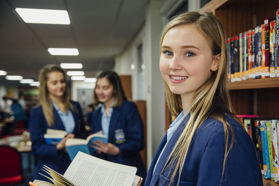 pupils in library
